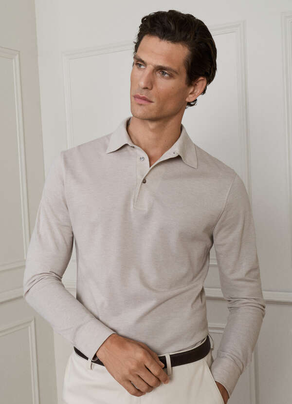 Classic Fit Long Sleeve Cashmere Blend Polo Classic Fit Long Sleeve Cashmere Blend Polo