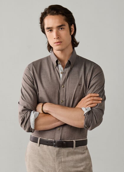 Tailored Fit Multi Trim Flannel Shirt