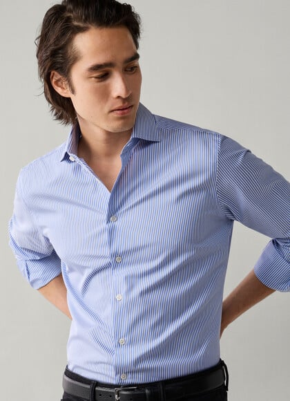 Tailored Fit Formal Bengal Stripe Shirt