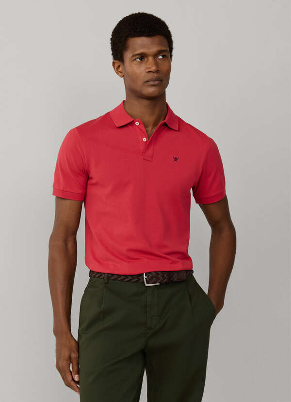 Slim Fit Short Sleeve Logo Pique Polo