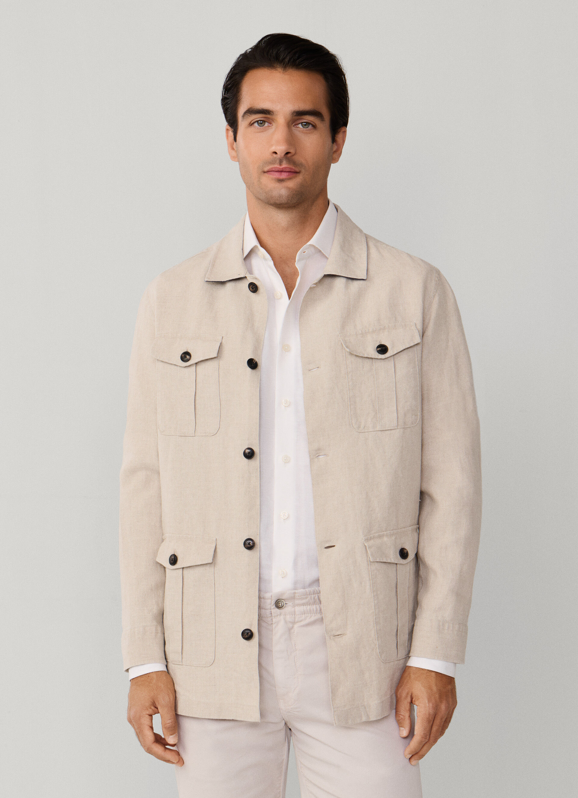 Linen Field Jacket Overshirt | Hackett London