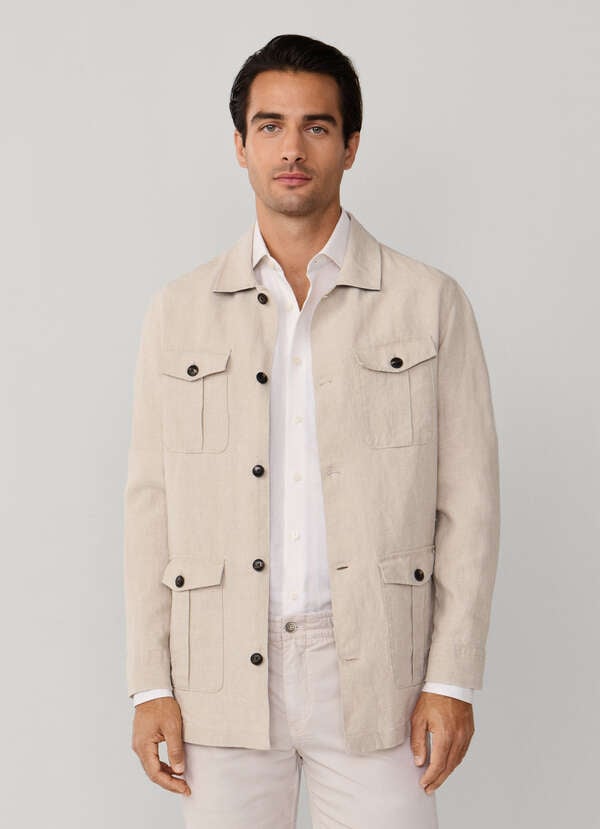 Linen Field Jacket Overshirt Linen Field Jacket Overshirt