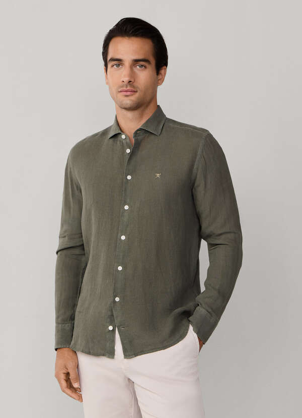 Tailored Fit Garment Dyed Linen Shirt - 2