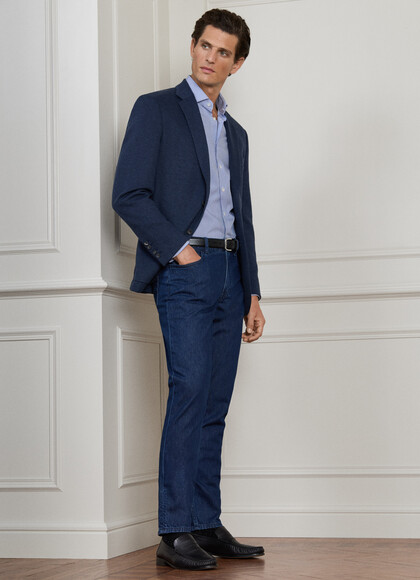 Regular Fit Mid Wash 5 Pocket Denim