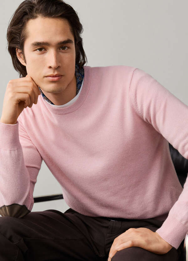Merino Wool-Cashmere Blend Crew Neck Jumper