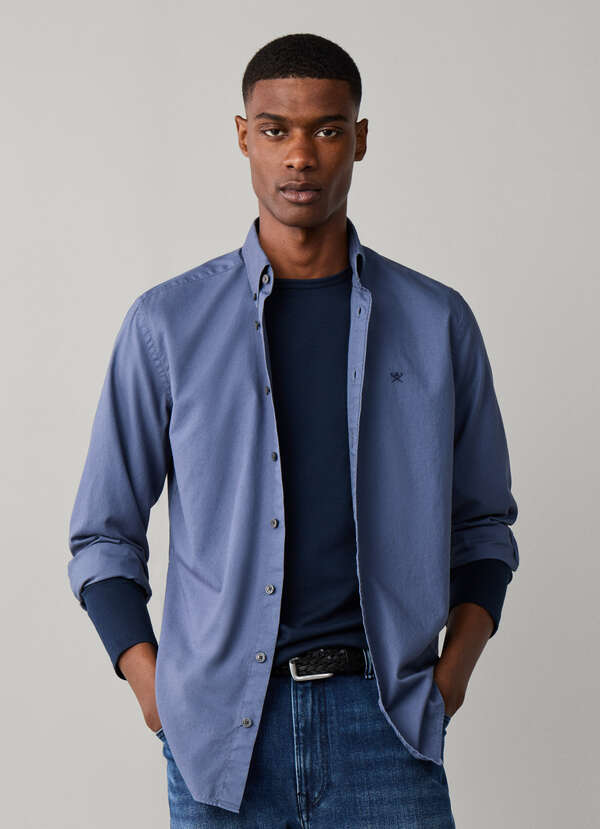 Tailored Fit Garment Dyed Oxford Shirt