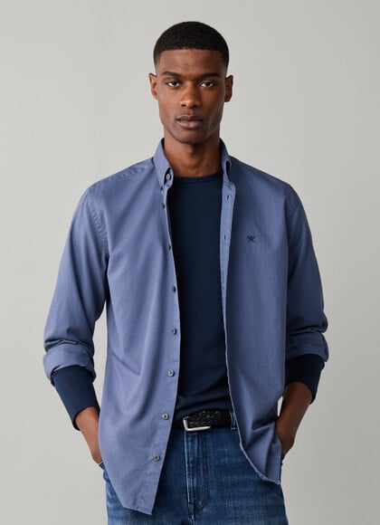 Tailored Fit Garment Dyed Oxford Shirt