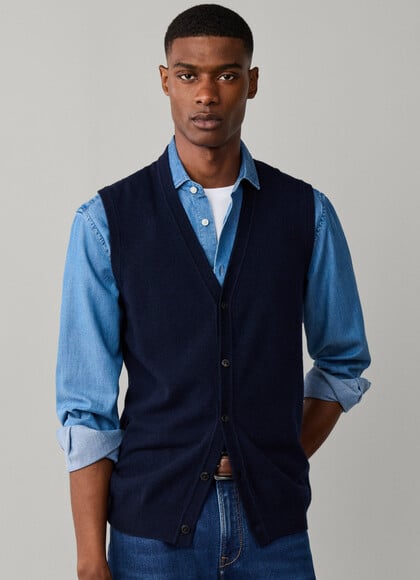 Merino Wool-Cashmere Blend Vest