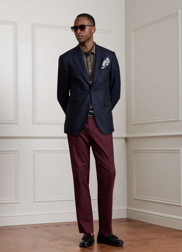 Classic Fit Stretch Cotton-Cashmere Trouser