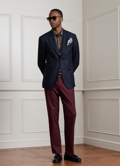 Classic Fit Stretch Cotton-Cashmere Trouser