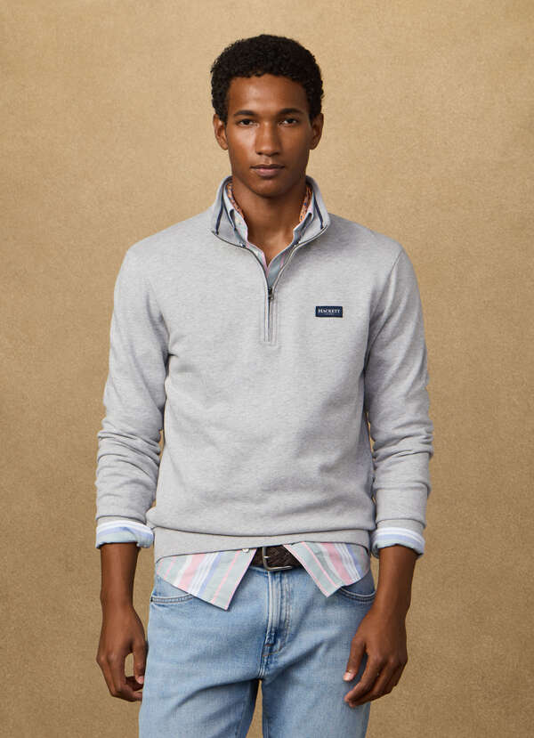 Branded Badge Quarter Zip Sweat Branded Badge Quarter Zip Sweat