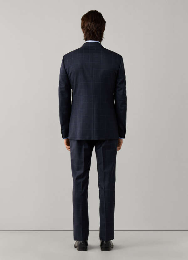 Wool Windowpane Blazer - Woven in Italy - 2