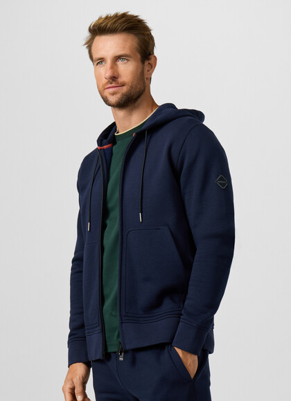 Luxe Branded Badge Full Zip Hooded Sweat