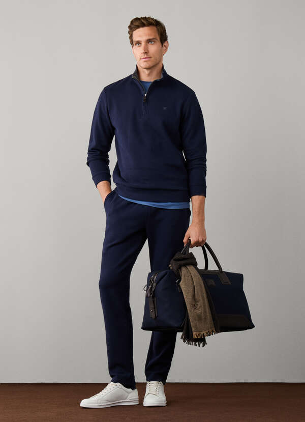 Travel Cotton Quarter Zip Sweat