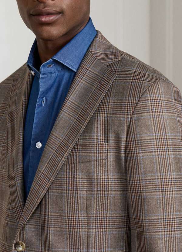 Wool Multi Check Blazer - Woven in Italy - 2