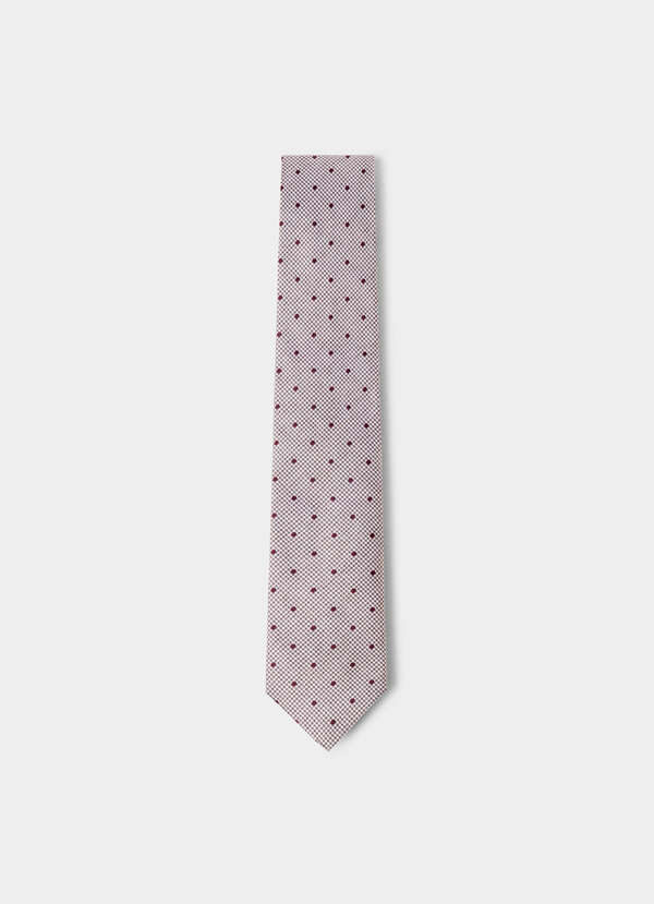 Silk Houndstooth Dot Tie - Made in Italy Silk Houndstooth Dot Tie - Made in Italy