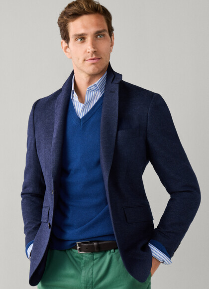 Wool Blend Herringbone Blazer