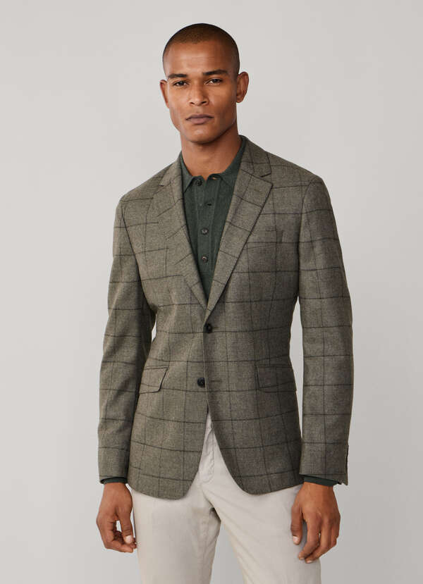Wool Windowpane Blazer - 2