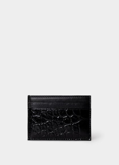 Leather Croc Stamped Cardholder