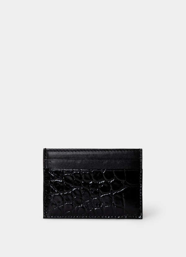 Leather Croc Stamped Cardholder Leather Croc Stamped Cardholder