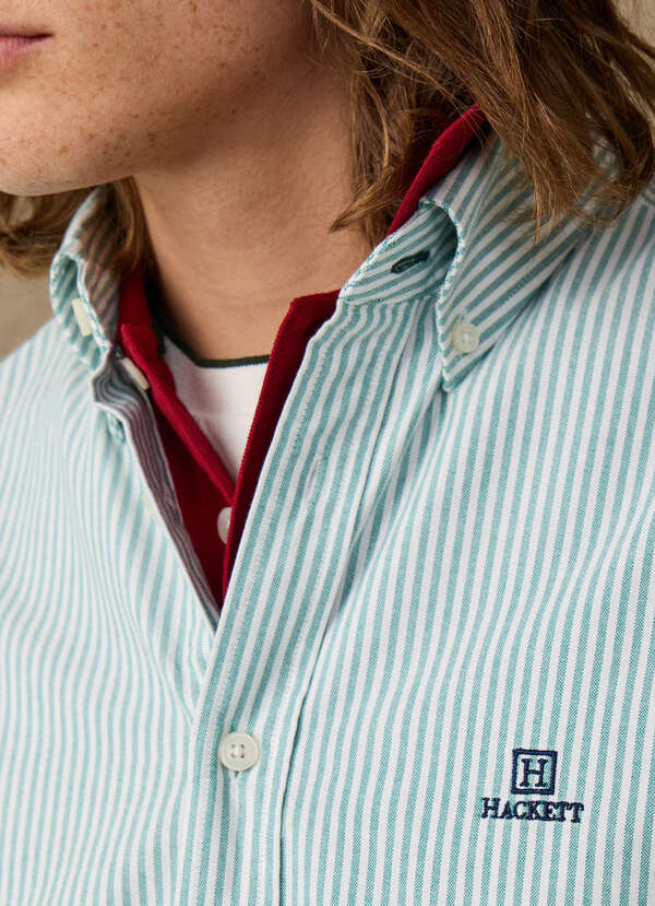 Classic Fit Striped Oxford Shirt - 2