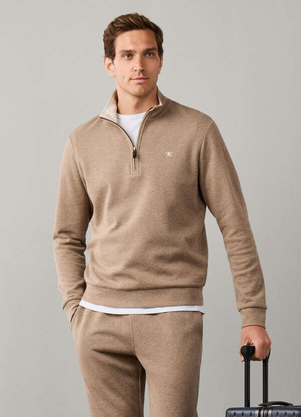 Travel Cotton Quarter Zip Sweat Travel Cotton Quarter Zip Sweat