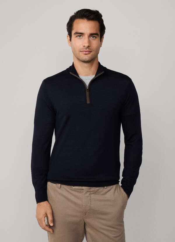 Merino Wool-Silk Quarter Zip Jumper - 2 Merino Wool-Silk Quarter Zip Jumper - 2