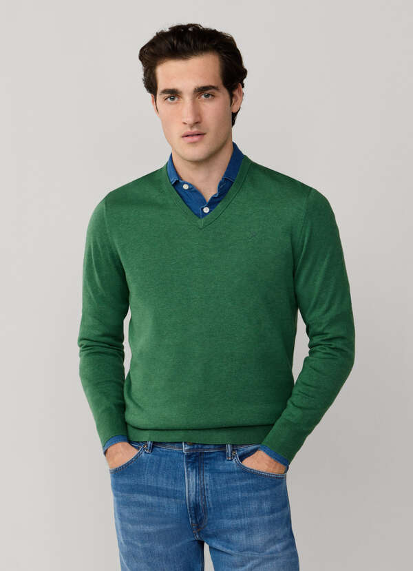 Cotton-Silk V-Neck Jumper - 2