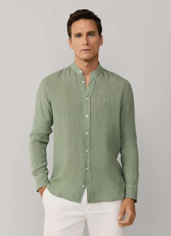 Tailored Fit Garment Dyed Linen Shirt - 2
