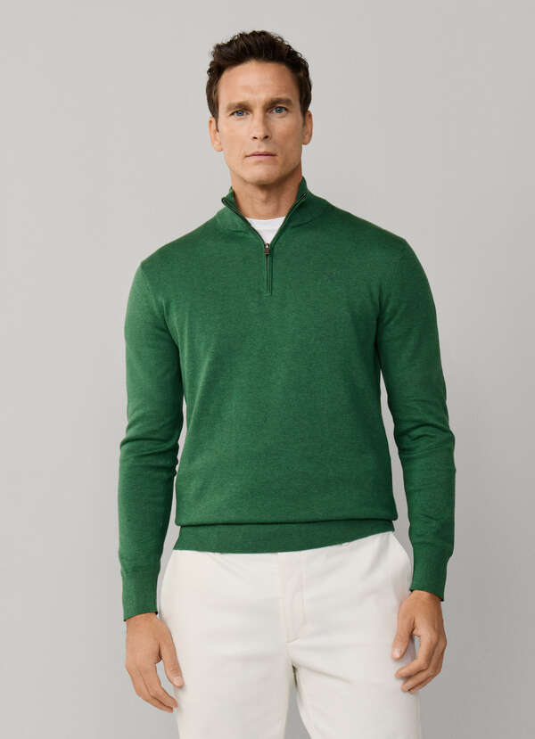 Cotton-Silk Quarter Zip Jumper - 2