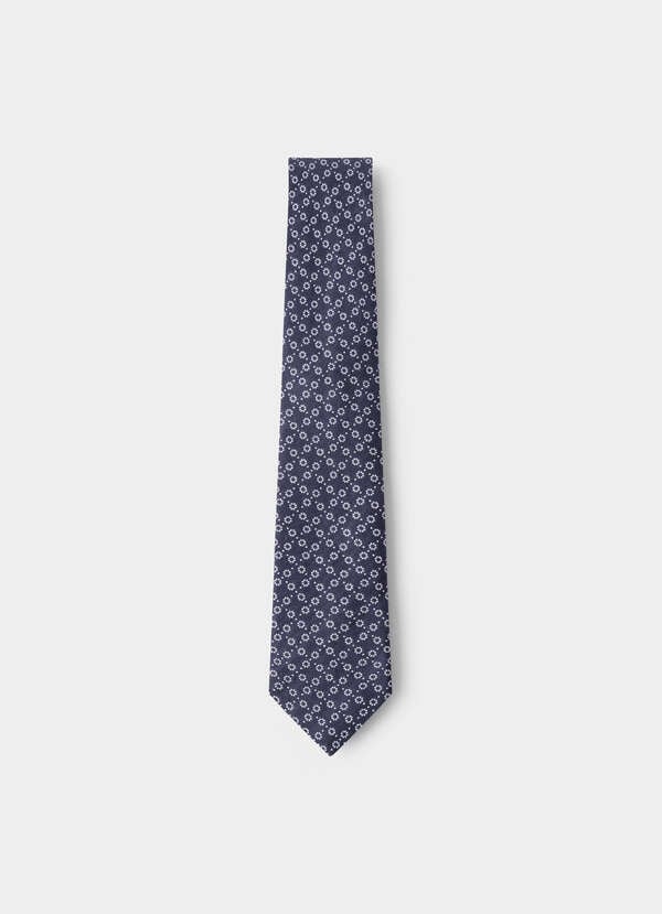 Natte Circle Dot Silk Linen Tie Natte Circle Dot Silk Linen Tie