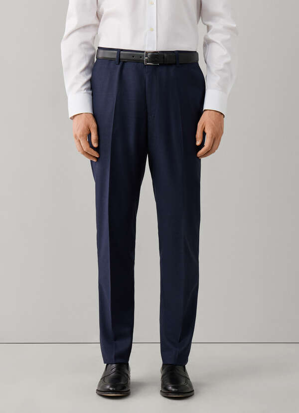 Wool Sharkskin Trousers - Woven in Italy - 2 Wool Sharkskin Trousers - Woven in Italy - 2