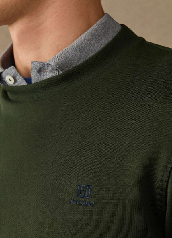 Branded Cotton Crew Neck Sweat - 2
