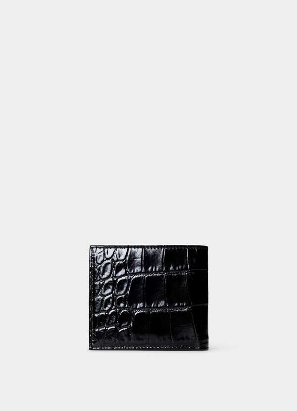 Leather Croc Stamped Billfold Wallet - 2