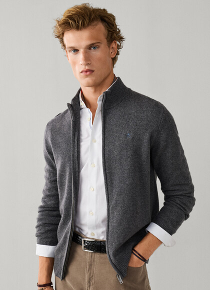 Lambswool Full Zip Cardigan