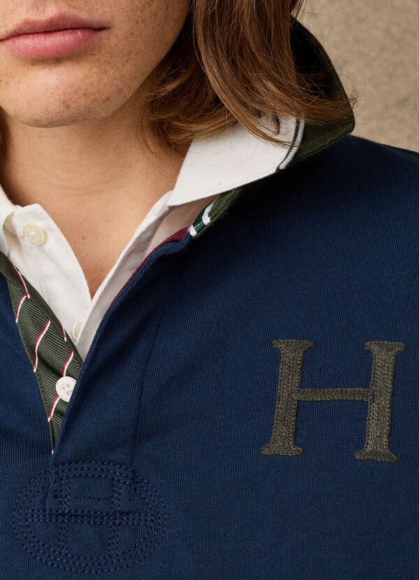 Classic Fit Branded Multi Badge Rugby Shirt - 2