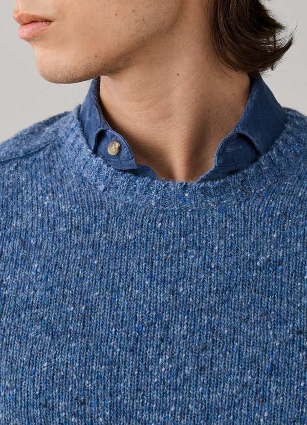 Merino Wool Donegal Crew Neck Jumper - 2