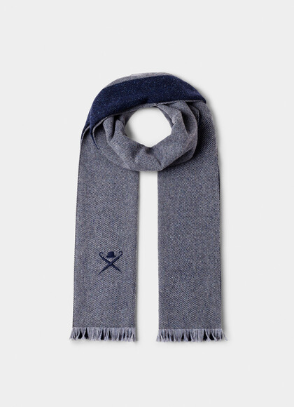 Wool-Silk Blend Logo Scarf - Made in Italy