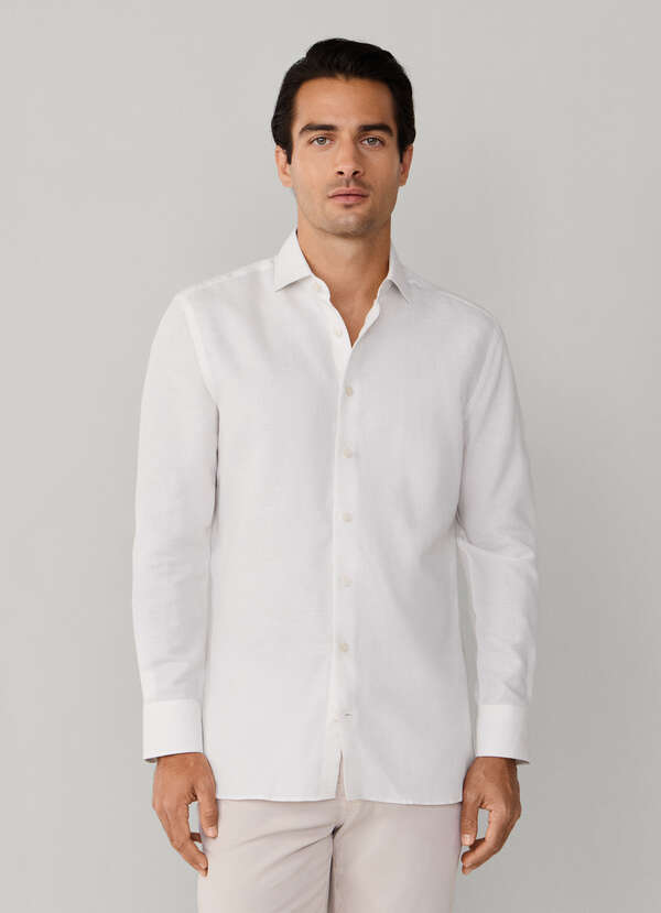 Tailored Fit Cotton-Linen Shirt - 2