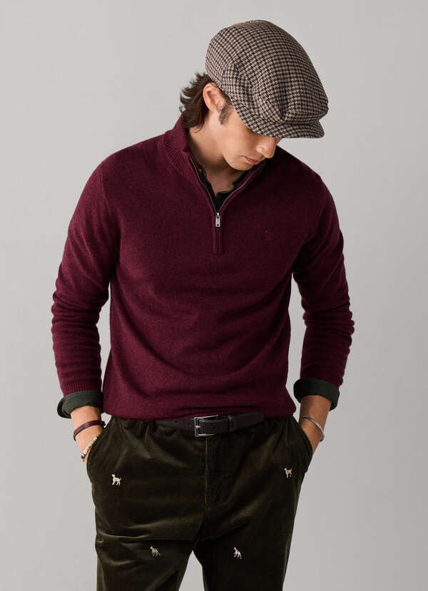 Lambswool Quarter Zip Jumper