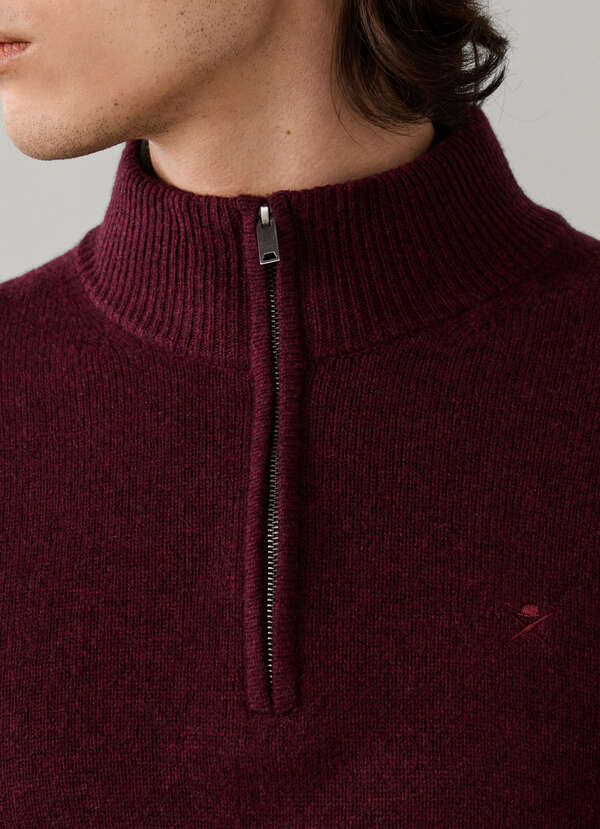 Lambswool Quarter Zip Jumper - 2