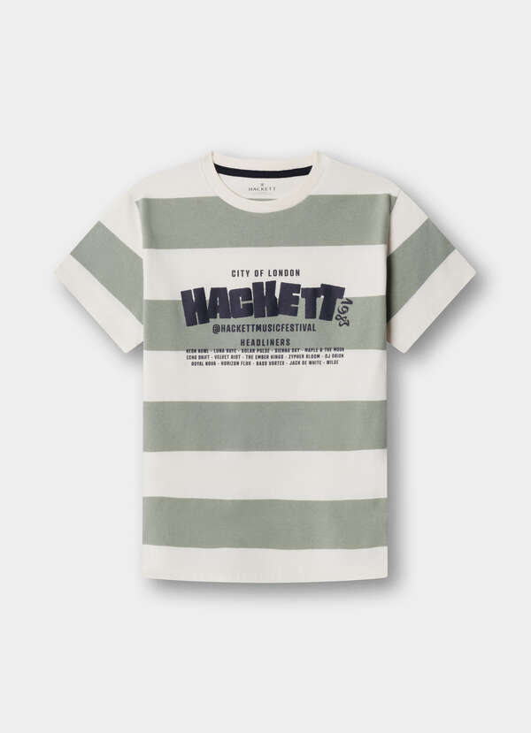 Classic Fit Stripe Graphic Festival T-Shirt