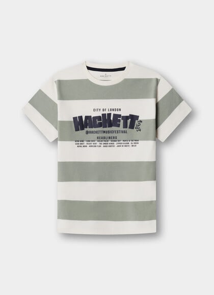 Classic Fit Stripe Graphic Festival T-Shirt