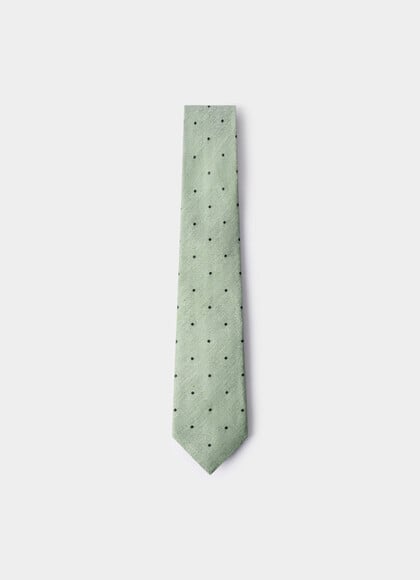 Dot Linen Silk Twill Tie