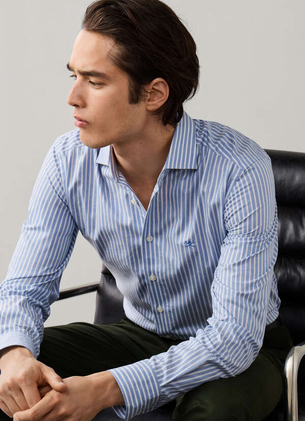 Tailored Fit Cabana Stripe Shirt