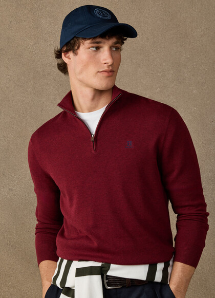 Cotton Branded Quarter Zip Jumper