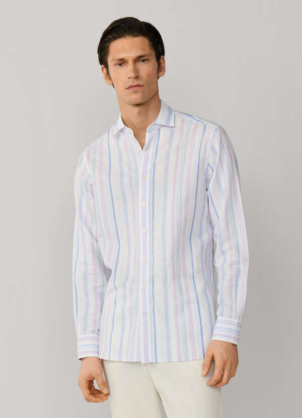 Tailored Fit Linen Blend Multi Stripe Shirt - 2