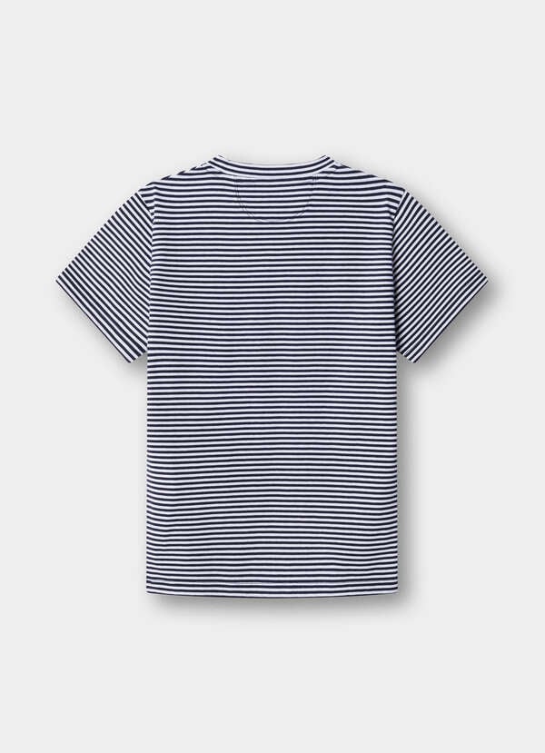 Classic Fit Short Sleeve H Stripe T-Shirt - 2 Classic Fit Short Sleeve H Stripe T-Shirt - 2