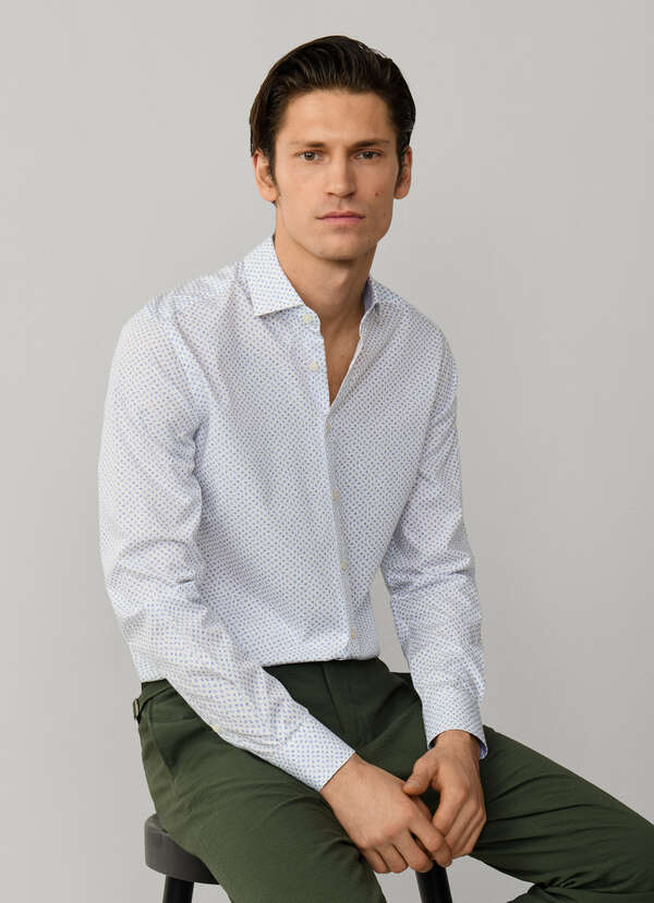 Tailored Fit Mini Floral Print Shirt Tailored Fit Mini Floral Print Shirt
