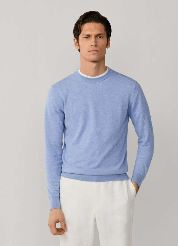 Cotton-Linen Knitted Crew-Neck Jumper